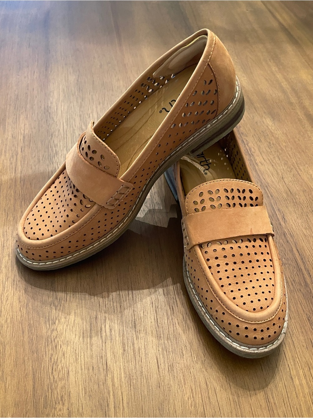 Earth Women's Perforated Penny Loafers in Tan